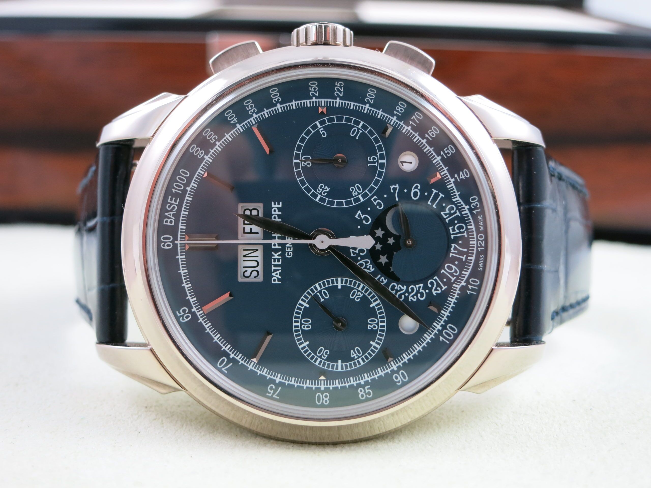 Patek Philippe 5270G Perpetual Calendar Chronograph Blue Dial Complete Set - Image 10